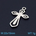 Pendentif croix évidée en argent, acier inoxydable, taille 22x15mm et poids 1g - Style Géométrique Évidé (KLJ7083-Z)