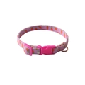 Purple pet collar with orange carrot pattern, pink buckle and golden metal D-ring - Carrot Print Single Collar / 1.5*35CM
