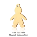 Goldener Jungenprofil-Anhänger aus Edelstahl 12x17mm für DIY-Schmuckherstellung - Minimalistischer Junge Anhänger (Pendant Only) (JN327-2)