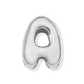 Polished silver metal bead pendant shaped as letter A with a sleek mirror finish - Letter A (XP46998) / Steel
