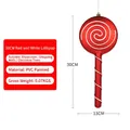 Weihnachts-Lutscher Dekoanhänger rot-weiß Spirale aus PVC-Kunststoff 30x13cm - 30CM Rot-weißer Lutscher