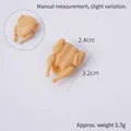 Miniature 3.2cm realistic roast chicken keychain pendant with detailed plastic texture - 3.2cm Steamed Chicken (No Keychain)