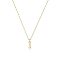 Polished gold initial I pendant on a classic box chain for women fashion jewelry - Letter-I / Gold