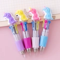 Mini multi-color ballpoint pens with cute unicorn topper decorations in four bright colors - Unicorn 4-color Pen