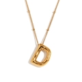 Collana in acciaio inossidabile placcato oro 18K con ciondolo a lettera D a palloncino - Oro - Lettera D