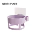 Nordic purple hair dryer holder with adhesive wall mount and integrated side hook - Nordic Purple