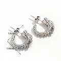 Orecchini a cerchio a forma di drago in acciaio lucido con texture, diametro 1,6 cm - Stile Rilievo del Drago Argento (ER-1175)