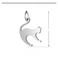 Silver stainless steel cat silhouette charm pendant 14.5x21mm for DIY jewelry making - Walking Cat-Silver (14.5x21mm) / 5 Pcs/Pack