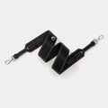 Black leather replacement bag strap with white contrast stitching and silver hardware - Black Strap Silver Buckle