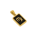 18k gold plated rectangular Virgo zodiac sign pendant necklace on black base - Virgo - Single Pendant