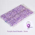 3mm purple mixed glass seed beads set for DIY jewelry making with 1mm inner hole - Purple Tones Mixed 3mm
