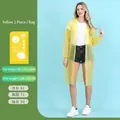 Portable yellow disposable raincoat for adults with compact card packaging - Individual Packaging / Lemon Yellow