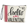 Υφασμάτινο νεσεσέρ με τύπωμα 'Hello Valentine', ροζ καρδιές και μαύρο λουράκι καρπού - Με Λουράκι Καρπού / Hello Valentine (xy-054-4)