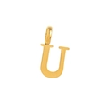 Polished 18k gold plated stainless steel letter U pendant for DIY necklaces - Letter U Pendant / Gold