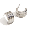 Orecchini a spirale a tre strati in acciaio inossidabile argento con design vintage chic - Color Acciaio