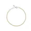 S925 sterling silver tennis bracelet with sparkling yellow zircon stones and adjustable chain - 925 Silver / White Gold [Yellow]