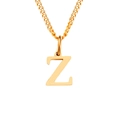 Collar de acero inoxidable dorado con un colgante de letra Z minimalista y acabado brillante - Letra Z (Oro Rosa)