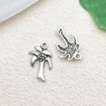 Antique silver palm tree alloy pendant for DIY jewelry making necklace charms - Palm Tree / 13x20mm
