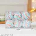 Set of 6 light blue 6cm Christmas balls with foam beads and gold wire in a PVC box - Lake Blue 6pcs