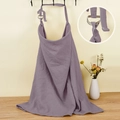Adjustable mauve double-layer cotton muslin nursing cover with metal D-rings - Purple with Metal Buckle