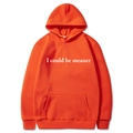 Vibrant orange unisex hoodie with I Could Be Meaner text print and front kangaroo pocket - Orange