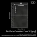 A6 2-pocket frosted 0.1mm card protector sleeves 10-pack for photo album - A6 2-Pocket Frosted Single-Sided Pages 10 Sheets 91#