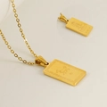 18K gold stainless steel dog zodiac pendant necklace with Buddha engraving - Dog / Amitabha
