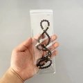 Portable PVC jewelry storage bag with dark beaded bracelet and gold accents - 50 Micron 7x20cm Resealable / 100 Pcs/Pack