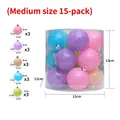 Set of 15 colorful 5cm macaron Christmas ball ornaments in clear cylinder packaging - M / Macaron Mixed Colors