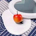Red apple hair clip with realistic gradient finish and secure black metal duckbill grip - Red Orange Apple