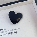 Pinza para el pelo de corazón en acetato negro con letras doradas France Handmade - Negro