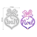 Siliconen mal voor kersthanger met Noel-tekst en strikdecoratie, 10,5 cm hoog - Noel Stijl Kerstlabel