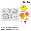 Molde de silicona multicanal para flores de rosa para pasteles de fondant y resina en blanco - Estilo Ramo de Rosas (15-386 Gris)