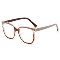 Retro cat-eye bril tegen blauw licht met schildpadmontuur en bruine gesplitste pootjes - Paars en Schildpad