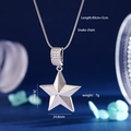 Collana in argento con ciondolo a stella e catena a serpente regolabile lunga 40+5cm - Stella Argento Specchio (2433)