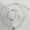 Parure de bijoux argentés avec pendentifs cœur et lettre X incluant collier et bracelet - Lettre X Style (2933) / Argent