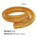 Adjustable golden stainless steel spiral bangle with a 16mm width and 55g weight - Gold Color 16MM