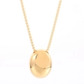Polished gold-tone oval pendant necklace with elegant box chain for men and women - Gold Oval Pendant (KP119179-LK)