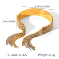 Maßangaben für gold-silbernen Fransenarmreif mit detaillierter Größe und Gewichtsangabe - Gold-Silber Farbmix Quasten-Armband (HC-B20314-GS)