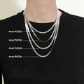 Collana a serpente piatta 4mm in acciaio inossidabile, lunghezze da 45cm a 60cm - 4mm di Larghezza * 60cm di Lunghezza