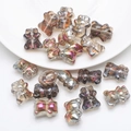 Translucent 3D bear crystal beads with iridescent AB coating for DIY jewelry making - Glossy / Purple Fuchsia