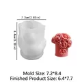 Silicone mold for rose bouquet candle making, featuring mold and finished pink flower ball - Style 5 Rose Basket Mold