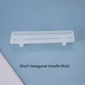 Translucent silicone mold for hexagonal handles with 15.7cm total length measurements - Hexagonal Handle Mold-Short