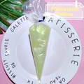 Detailed view of fluorescent yellow pearlescent cream glue in a piping bag for DIY crafts - 100 g / Pearlescent Fluorescent Yellow