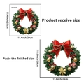 Weihnachtskranz Wandsticker mit roter Schleife und Tannennadeln für festliche Deko - Weihnachts Kranz Muster