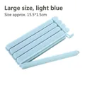 Set of 5 large light blue food sealing clips for snack bags, 15.5cm PP plastic - Long 5-Pack - Blue