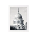 Minimalist white picture frame featuring black and white St. Paul's Cathedral art - 5x7 inches (12.7x17.8cm) / White