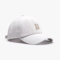 Casquette de baseball blanche en coton respirant avec lettre R brodée en relief - Blanc