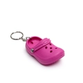 Miniature rose red clog slipper keychain with EVA material and metal ring pendant - Rose Red Clog Shoe