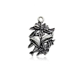Antique silver Christmas bell pendant with bow and holly leaf for DIY jewelry making - Christmas Bell Type B